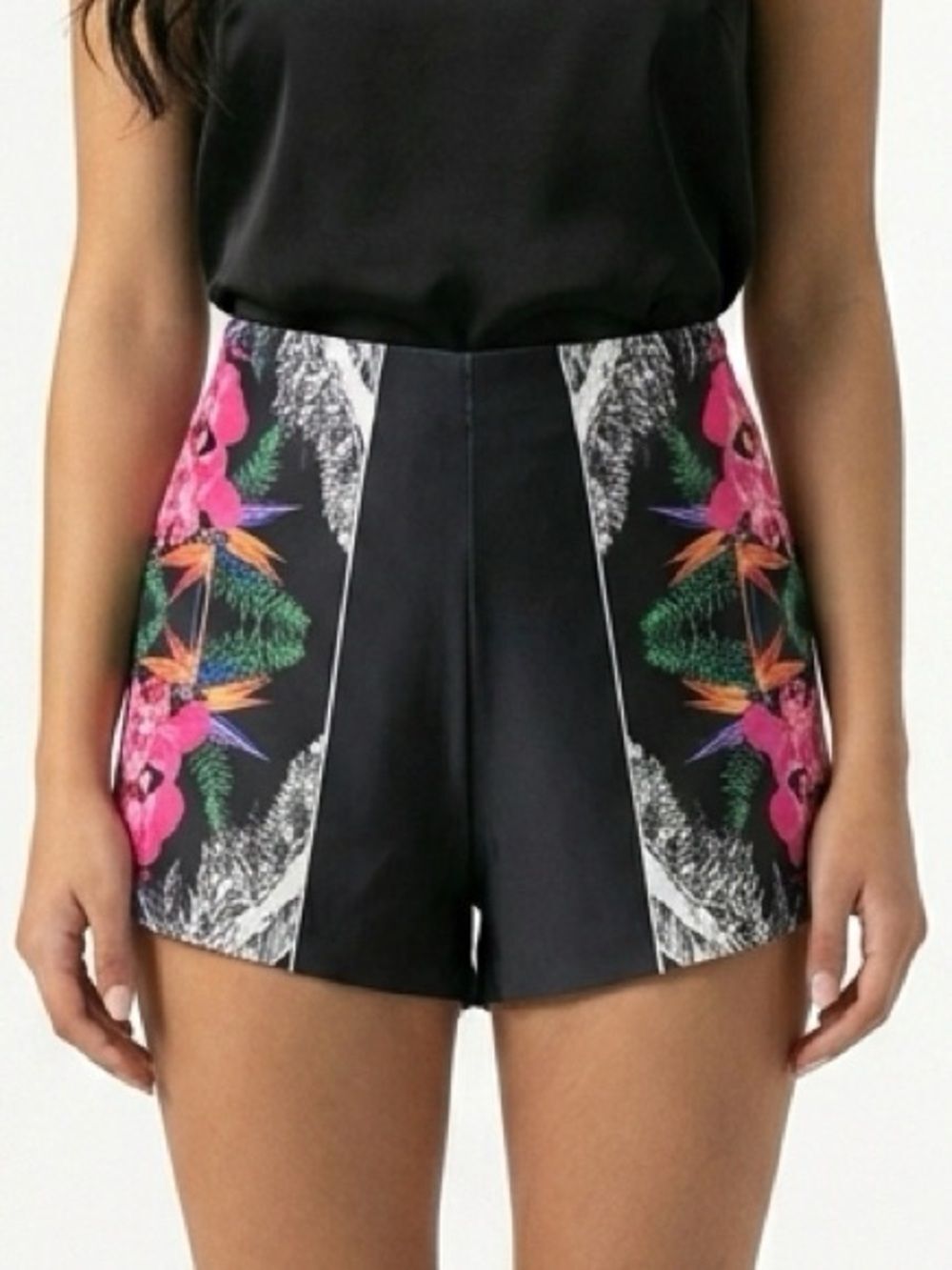 FINDERS KEEPERS | REVOLVE Tropical High Waist Gray Shorts Women’s Size Small